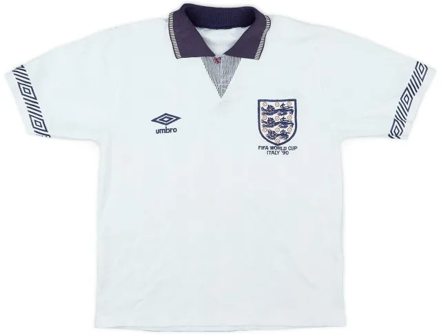 Umbro 1990-92 England 'World Cup' Home Shirt - 7/10 - (M.Boys)