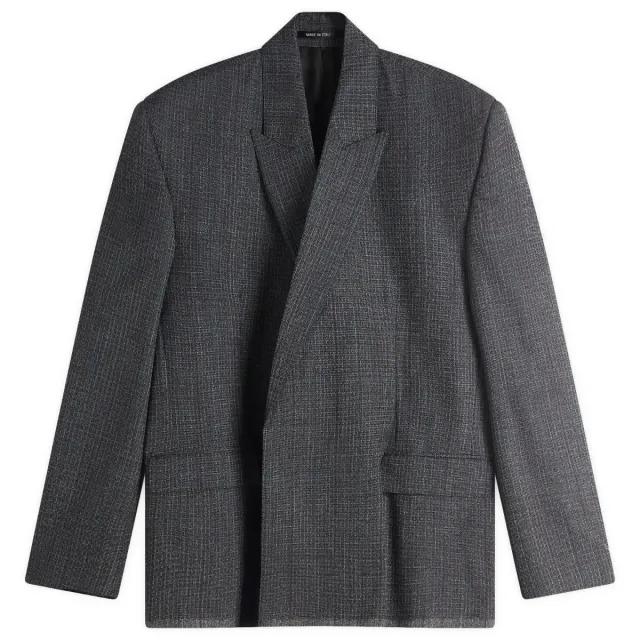 Balenciaga Men's Shadow Check Tailored Jacket Black/Green