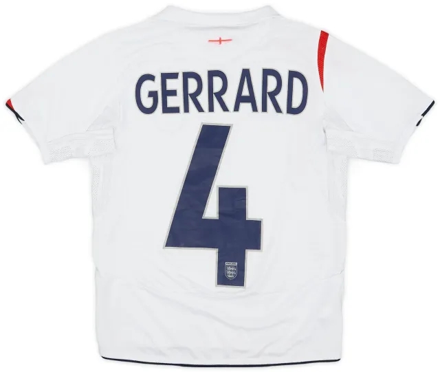 Umbro 2005-07 England Home Shirt Gerrard #4 - 6/10 - (S.Boys)