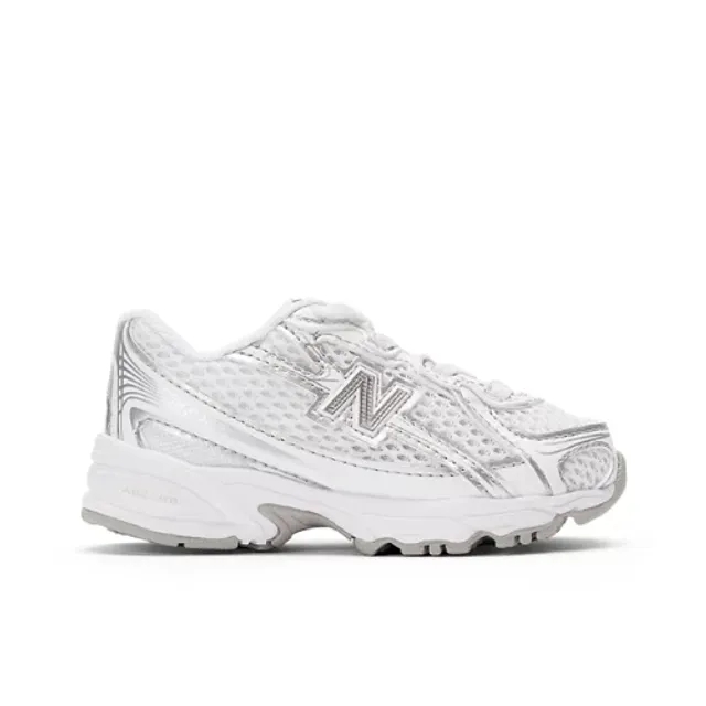 New Balance Infants' 740 BUNGEE LACE in White/Grey Synthetic