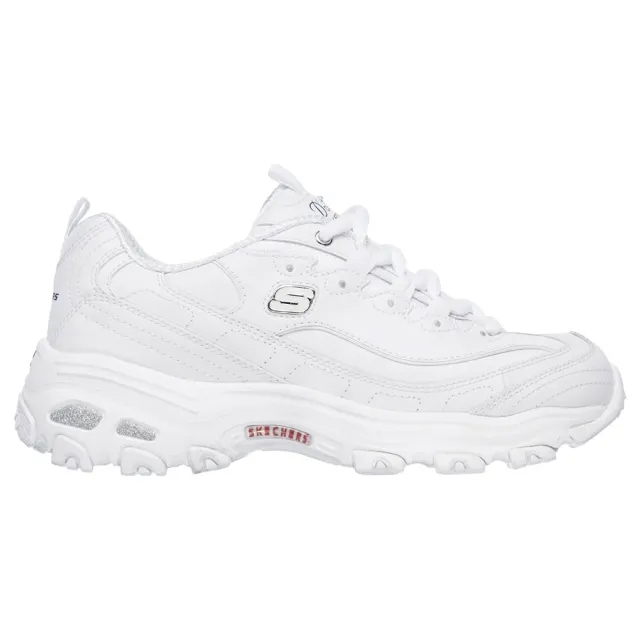 Skechers Women's D'Lites - Fresh Start Sneaker in White/Navy Blue