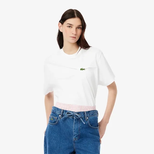 Lacoste Oversized Draped Jersey T-shirt - White