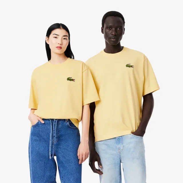 Lacoste Loose Fit Heavy Cotton Badge T-shirt - Yellow