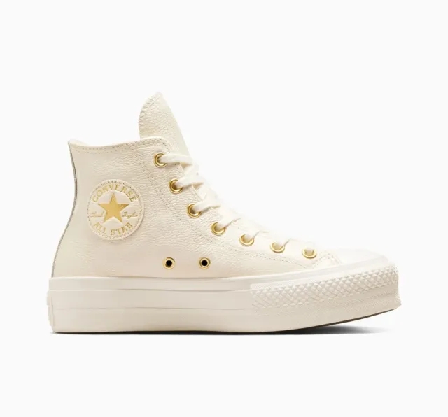 Converse Chuck Taylor All Star Lift Platform Golden Hits In Egret/Egret/Gold-Brown