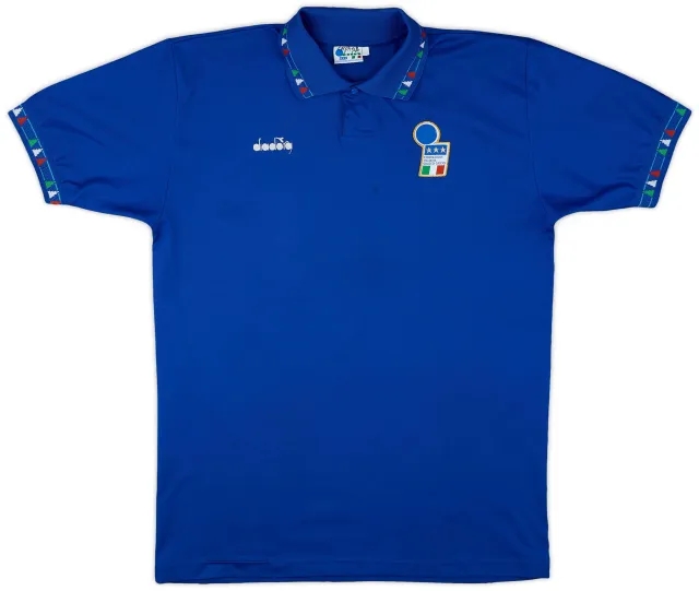 Diadora 1992-93 Italy Home Shirt - 6/10 - (XL)