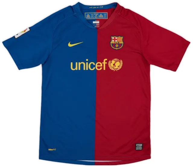 Nike 2008-09 Barcelona Home Shirt - 8/10 - (L.Boys)