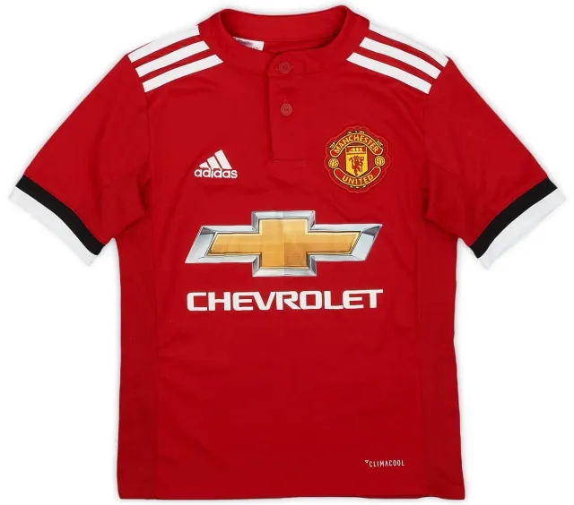 adidas 2017-18 Manchester United Home Shirt - 8/10 - (7-8Years)