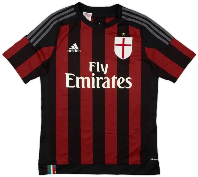 adidas 2015-16 AC Milan Home Shirt - 9/10 - (XL.Boys)