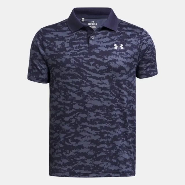 Boys'  Under Armour  Matchplay Printed Polo Midnight Navy / Halo Gray YXS (48 - 50 in)