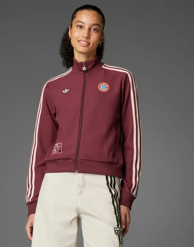 Adidas Originals Fc Bayern Terrace Icons Track Top In Shadow Red