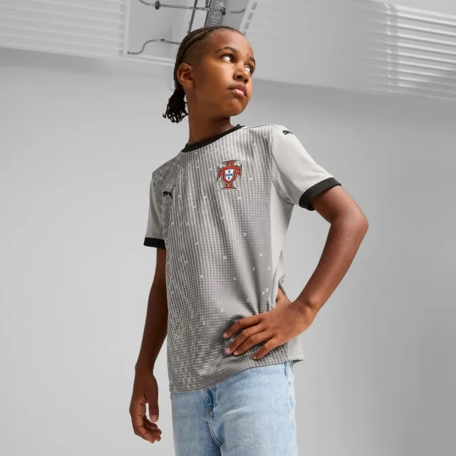 PUMA Portugal 2025 Short Sleeves Goalkeeper Jersey Youth, Smokey Grey/Black