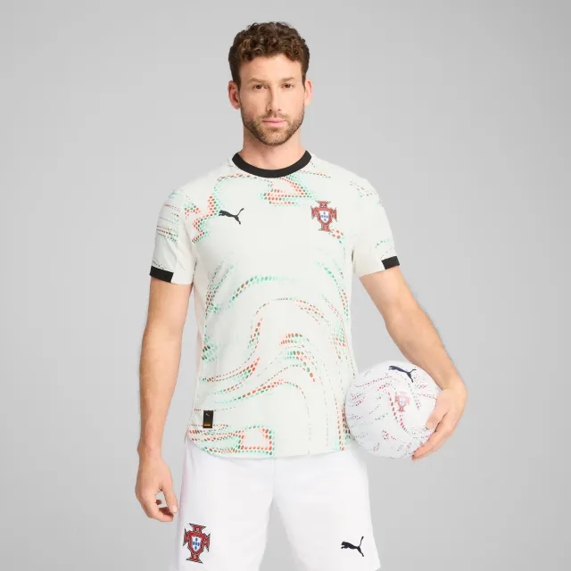 PUMA Portugal 2025 Away Authentic Jersey Men, White/Black