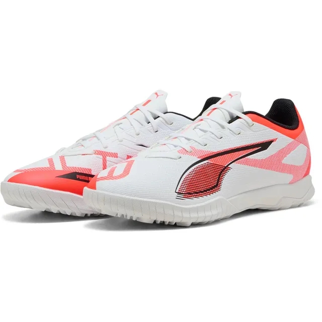 PUMA Ultra 5 Play TT Football Boots, White/Black/Glowing Red