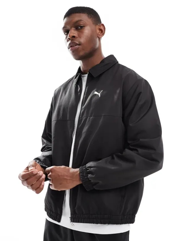 PUMA Wardrobe Ess Relaxed Retro Football Jacket Unisex, Black