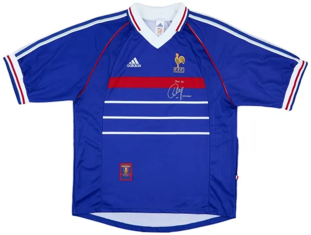adidas 1998-00 France 'Pour Toi Youri Djorkaeff' Home Shirt - 9/10 - (XL)