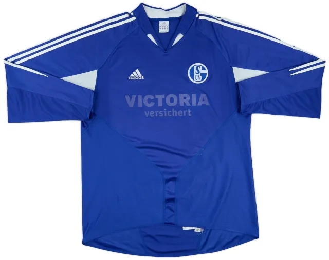 adidas 2004-05 Schalke Home L/S Shirt - 4/10 - (XL)