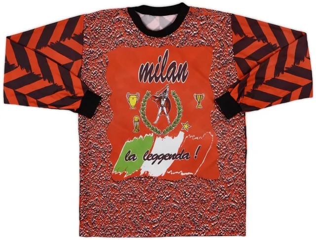 Training 1993-94 AC Milan Graphic L/S Shirt - 8/10 - (M)