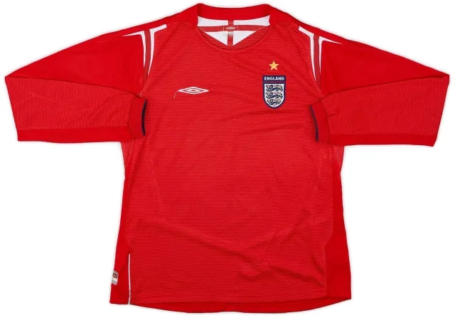 Umbro 2004-06 England Away L/S Shirt - 8/10 - (XL.Boys)