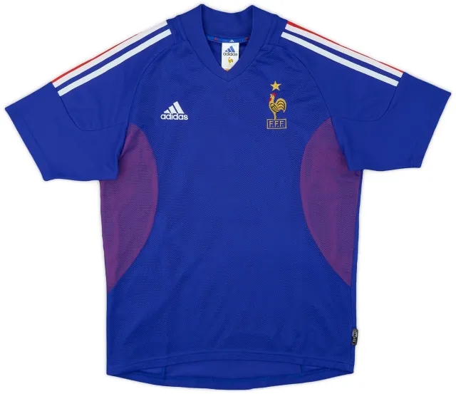 adidas 2002-04 France 'Signed' Home Shirt - 9/10 - (S)