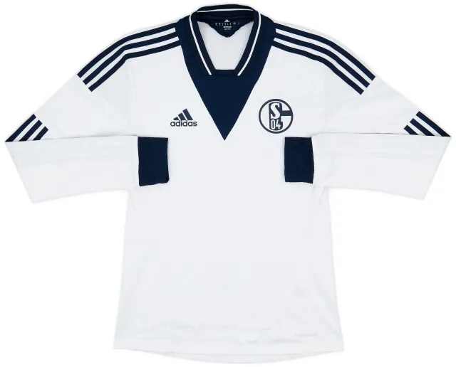 adidas 2013-15 Schalke Player Issue Away L/S Shirt - 8/10 - (S)