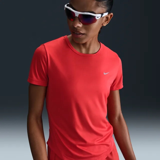 Nike Tempo Women's Dri-FIT Short-Sleeve Running Top - Red - Recycled Polyester