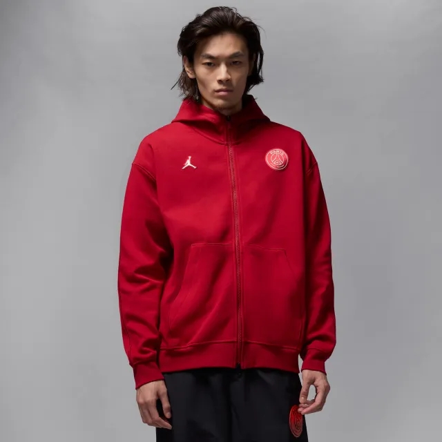Nike Paris Saint-Germain Hoop Fleece Men's Dri-FIT Full-Zip Hoodie - Red - Fleece