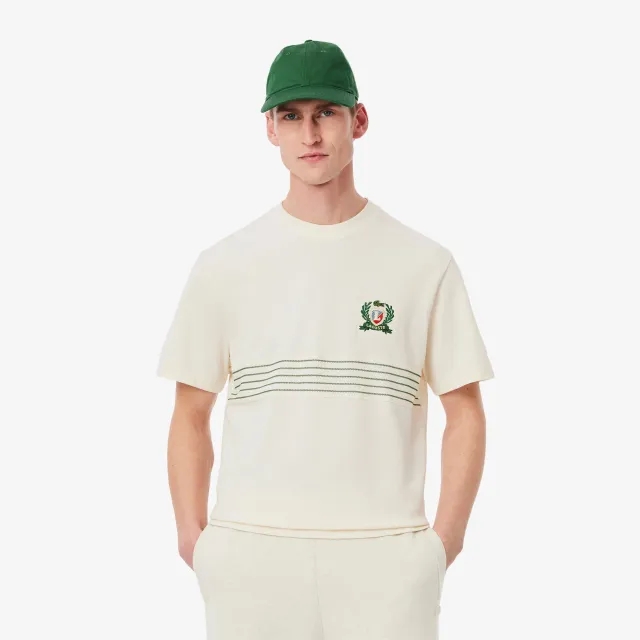Lacoste Embroidered Badge Piqué T-shirt - Ecru White