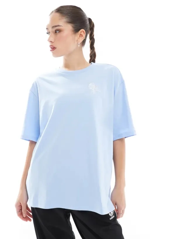 Adidas Training Sportswear T-Shirt With Graphic In Light Blue