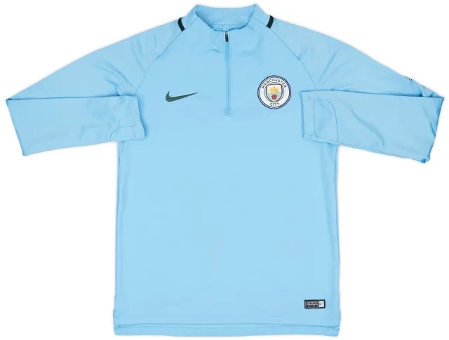 2017-18 Manchester City Nike 1/4 Zip Drill Top - 8/10 - (M)