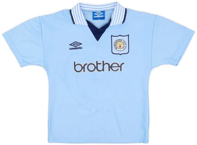 Umbro 1995-97 Manchester City Home Shirt - 9/10 - (L.Boys)