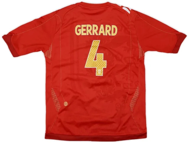 Umbro 2006-08 England Away Shirt Gerrard #4 - 5/10 - (L.Boys)