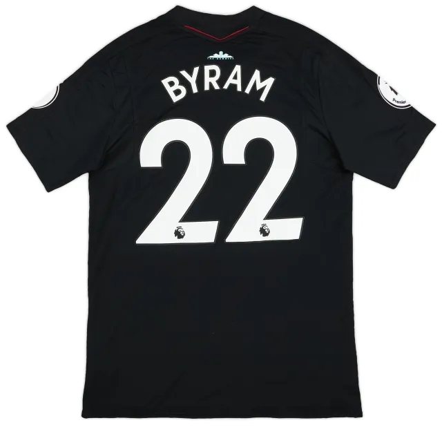 Umbro 2017-18 West Ham Match Issue Away Shirt Byram #22
