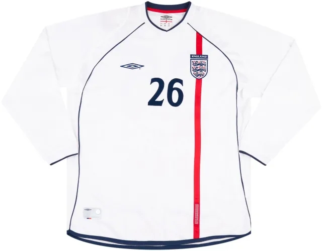 Umbro 2001-02 England Match Issue Home L/S Shirt #26