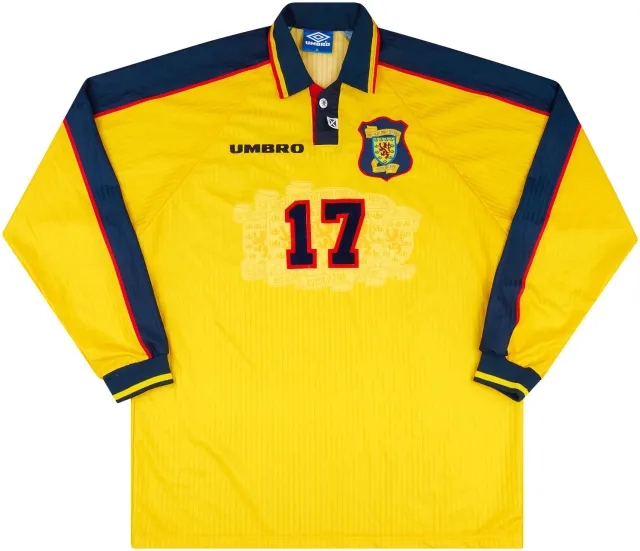 Umbro 1996-98 Scotland Match Issue Away L/S Shirt #17