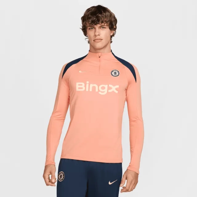Nike Cheslea Dri-Fit 1/4 Zip L/S Strike Drill Top - Orange/Navy