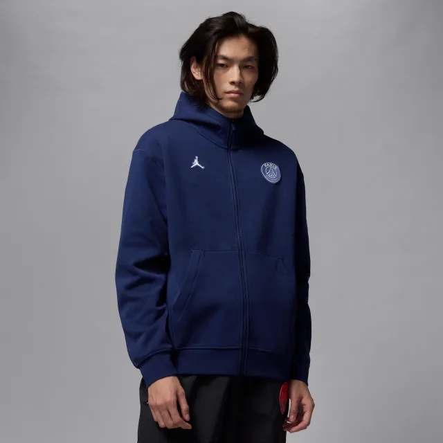 Nike Paris Saint-Germain Hoop Fleece Men's Dri-FIT Full-Zip Hoodie - Blue - Fleece