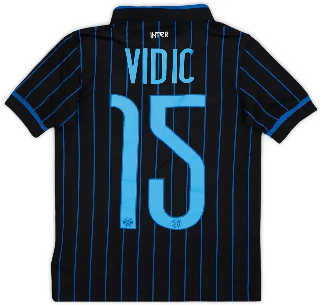 Nike 2014-15 Inter Milan Home Shirt Vidic #15 - 8/10 - (6-7 Years)