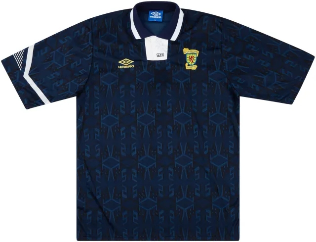Umbro 1992-93 Scotland Match Issue Signed Home Shirt #9 (McCoist)