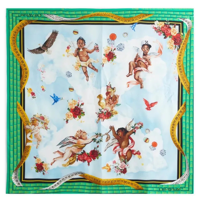Off-White Women's Clouds Arrows Scarf Light Blue Multi