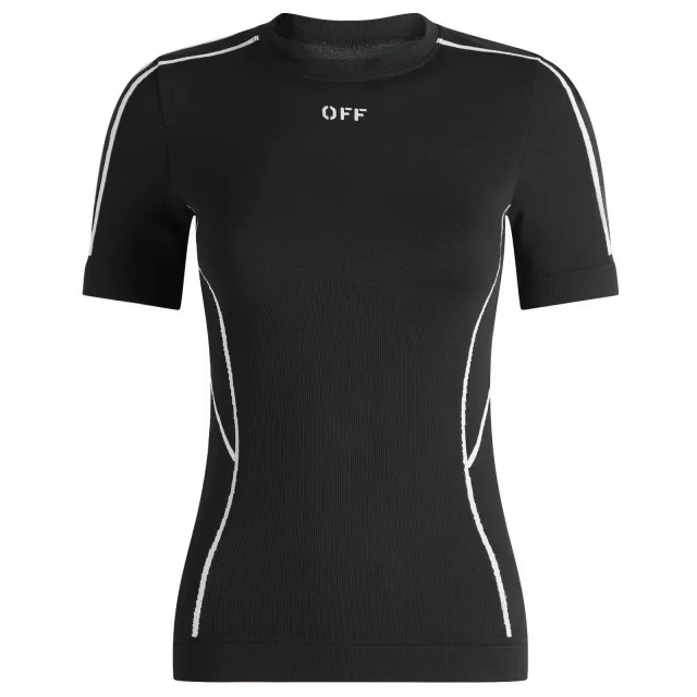 Off-White Women's Seamless Short Sleeve T-Shirt Black White