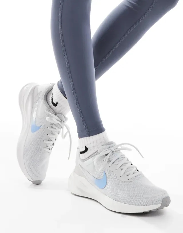 Nike Running Revolution 7 Trainers In Grey And White