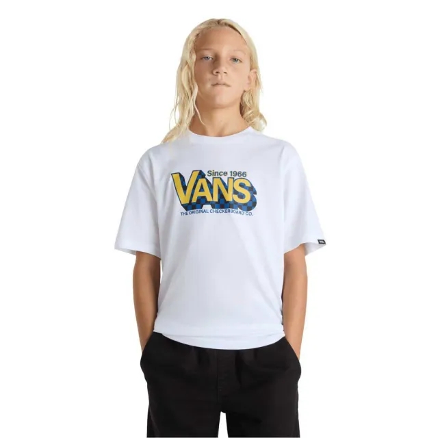 Vans  Checker Drop SS  girls's Children's T shirt in White