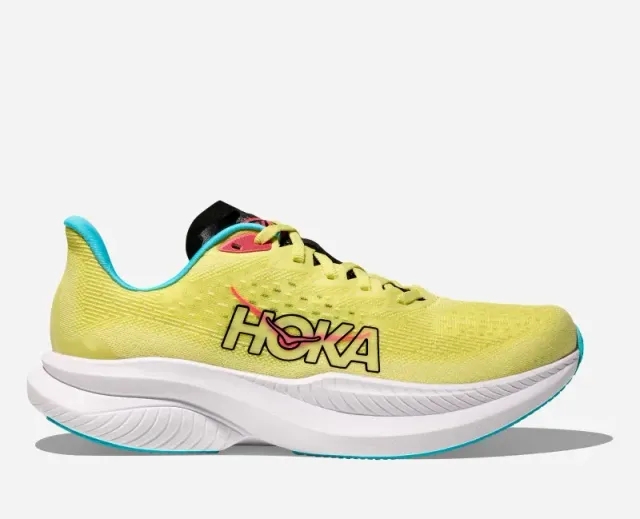 Hoka One One HOKA Men's Mach 6 Road Running Shoes in Yuzu/Cielo Blue