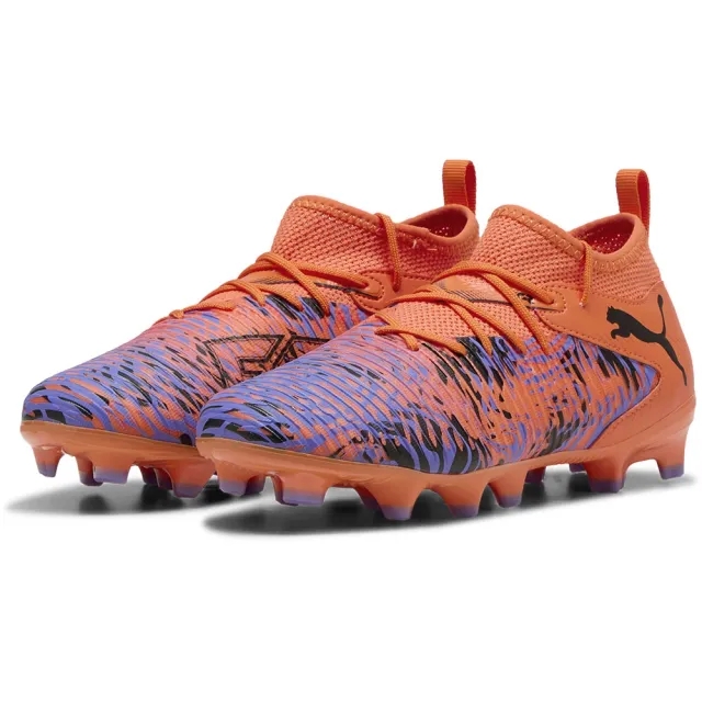 PUMA Future 8 Match Creativity FG/AG Football Boots Youth, Orange Poppy/Black/Dark Amethyst