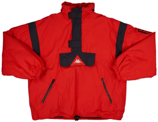 1988-90 AC Milan Kappa 1/2 Zip Padded Bench Coat - 9/10 - (XL)