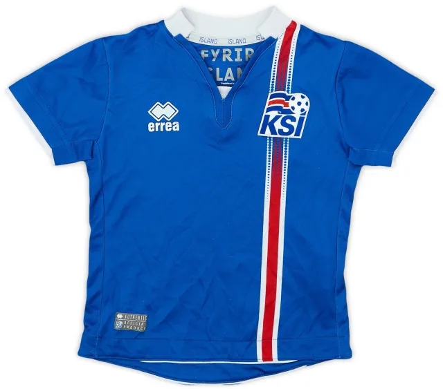 Errea 2016-18 Iceland Home Shirt - 9/10 - (4-5 Years)