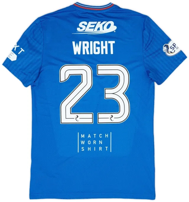 Castore 2023-24 Rangers Match Issue Home Shirt Wright #23