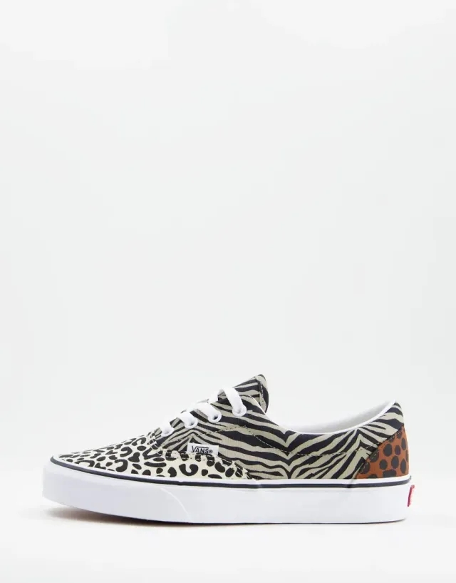 Vans Era Safari Multi Animal Print Trainers In Black-Brown