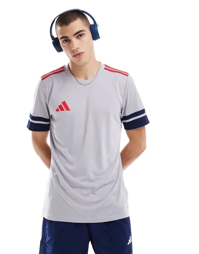 Adidas Football Squadra 25 T-Shirt In Grey And Red-Blue