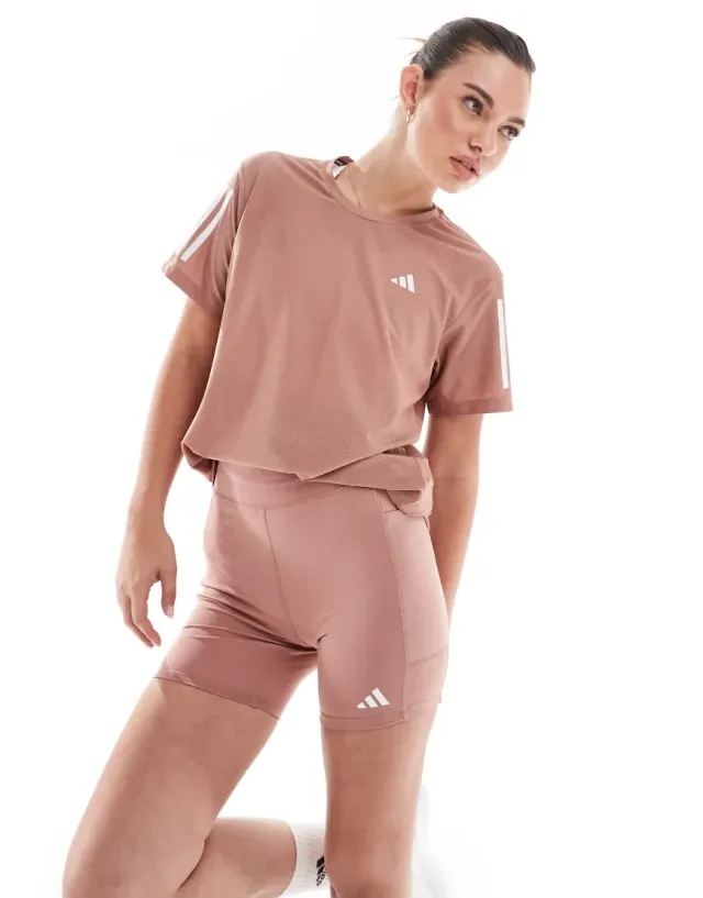 Adidas Running Own The Run Short Leggings In Red